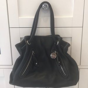 Furla black leather bag